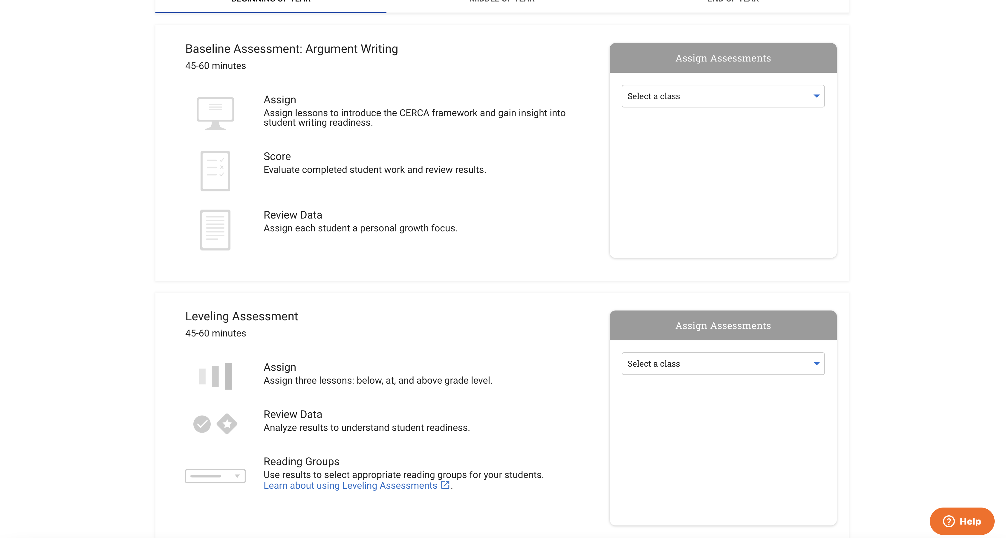 Reading Leveling Assessments